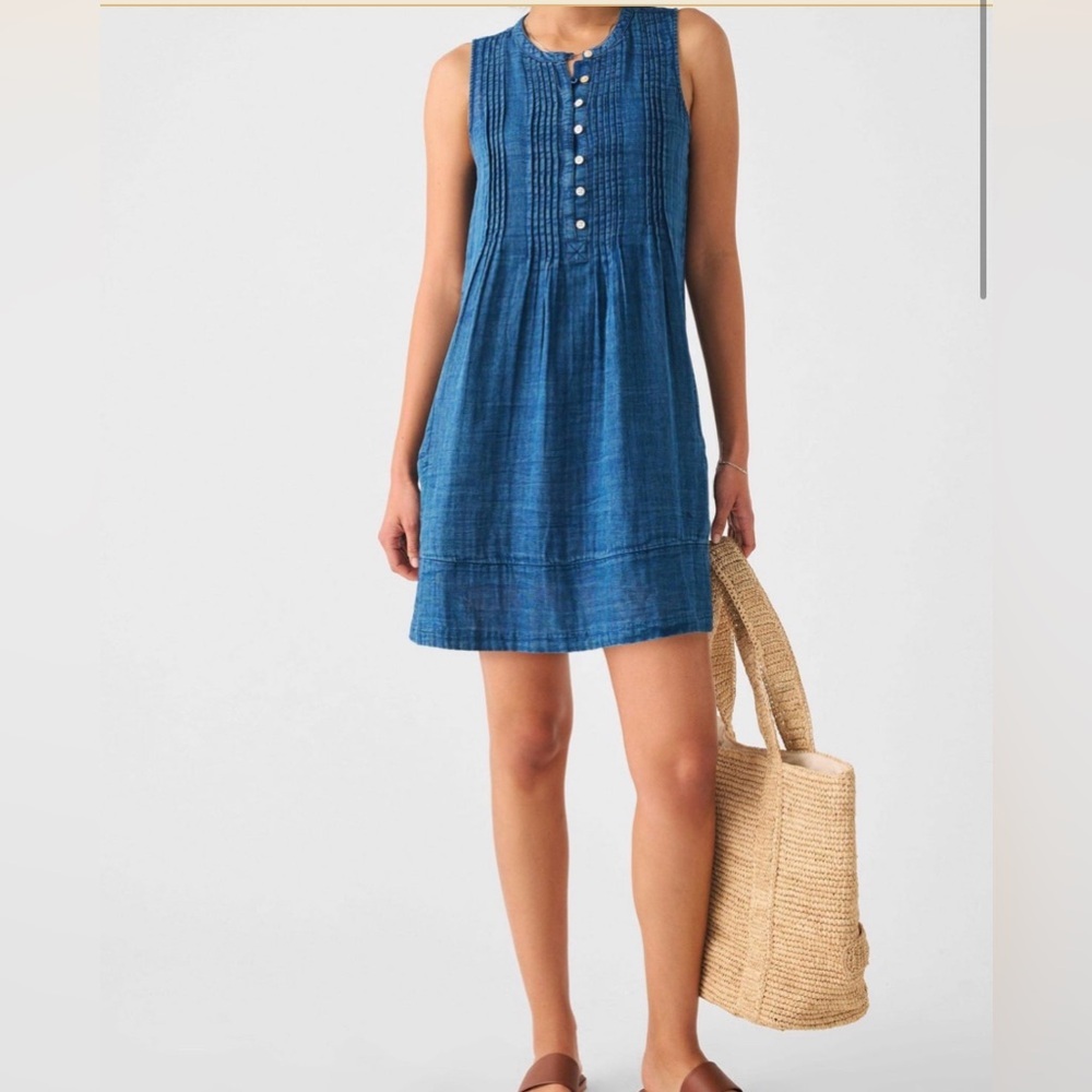 Faherty Isha Linen Dress size Large